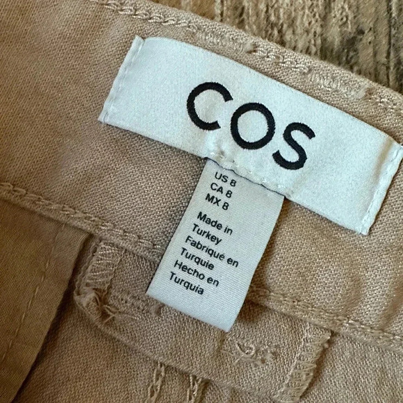 COS women’s regular chino trouser pants khaki jeans straight leg size 8 - Picture 4 of 10